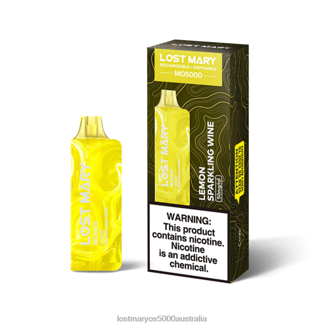LOST MARY MO5000 Lemon Sparkling Wine JPDZX43 Lost Mary Vape Sydney