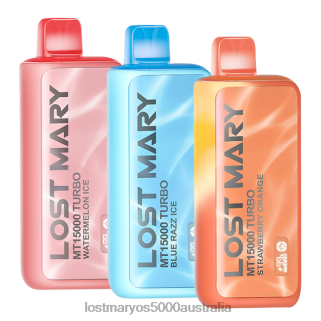 LOST MARY MT15000 Turbo Sampler Watermelon Ice/Blue Razz Ice/Strawberry Orange JPDZX81 Lost Mary Vape Australia