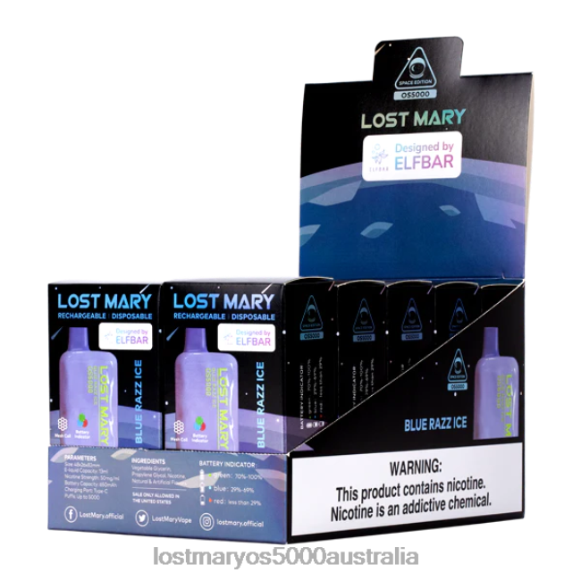 LOST MARY OS5000 Blue Razz Ice JPDZX14 Lost Mary Vape Near Me