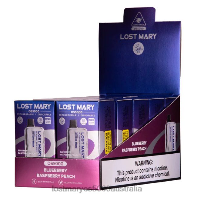 LOST MARY OS5000 Luster Blueberry Raspberry Peach JPDZX19 Lost Mary Flavours New