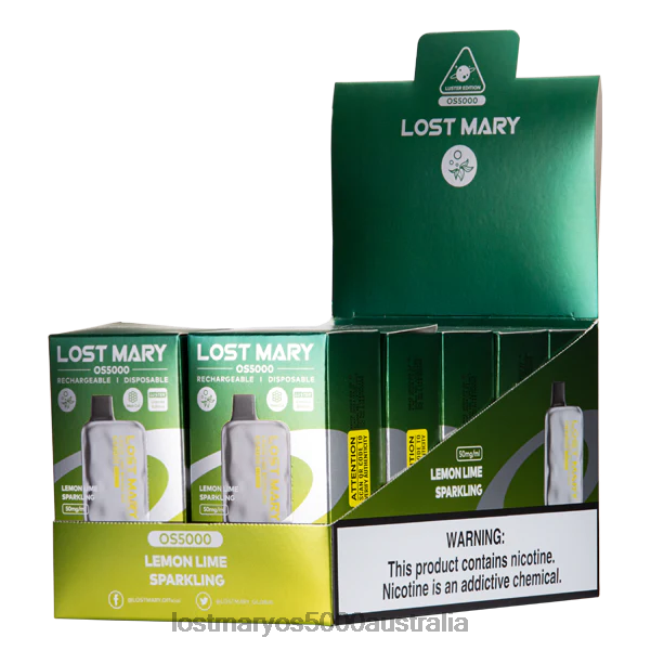 LOST MARY OS5000 Luster Lemon Lime Sparkling JPDZX41 Lost Mary Vape Australia