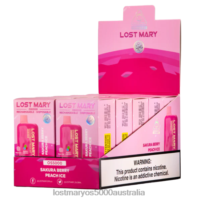 LOST MARY OS5000 Sakura Berry Peach Ice JPDZX61 Lost Mary Vape Australia