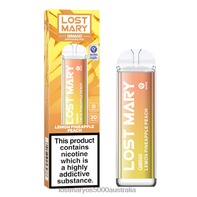LOST MARY QM600 Disposable Vape Lemon Pineapple Peach JPDZX163 Lost Mary Vape Sydney