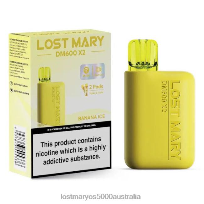 LOST MARY DM600 X2 Disposable Vape Banana Ice JPDZX187 Lost Mary Vape Price