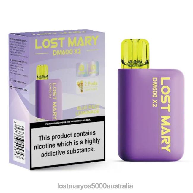 LOST MARY DM600 X2 Disposable Vape Blue Razz Lemonade JPDZX188 Lost Mary Flavours Ranked