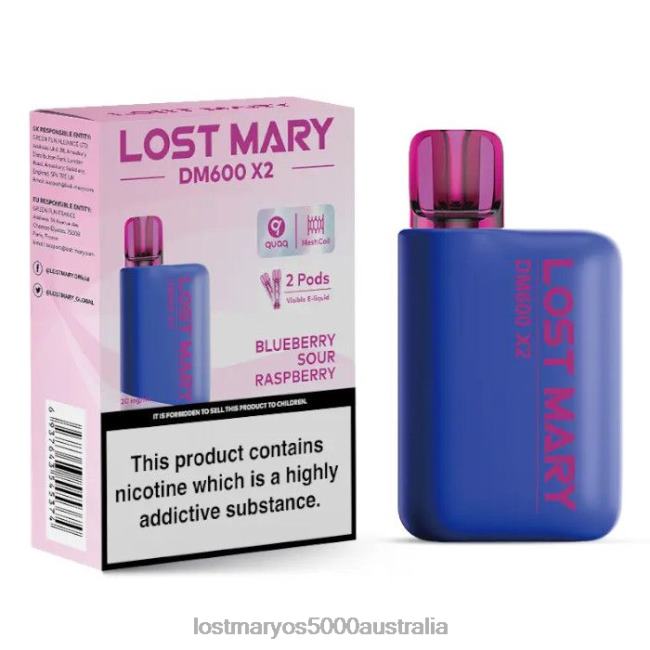 LOST MARY DM600 X2 Disposable Vape Blueberry Sour Raspberry JPDZX202 Lost Mary Bm620 Australia