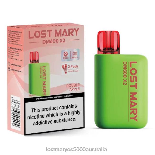 LOST MARY DM600 X2 Disposable Vape Double Apple JPDZX191 Lost Mary Vape Australia