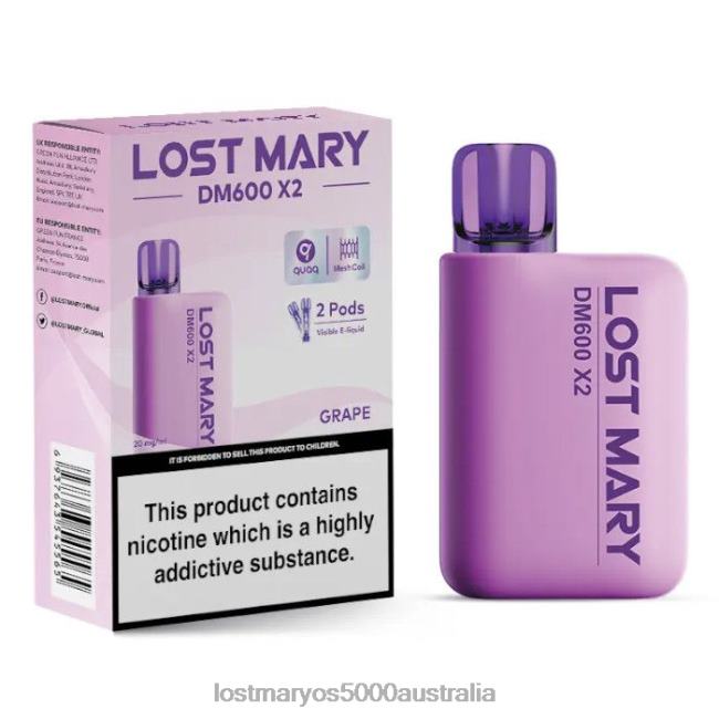 LOST MARY DM600 X2 Disposable Vape Grape JPDZX192 Lost Mary Bm619 Australia