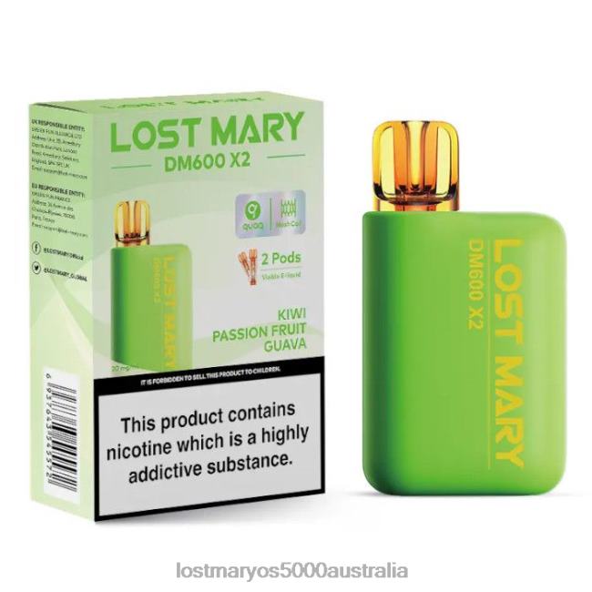 LOST MARY DM600 X2 Disposable Vape Kiwi Passion Fruit Guava JPDZX193 Lost Mary Vape Sydney