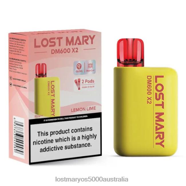 LOST MARY DM600 X2 Disposable Vape Lemon Lime JPDZX194 Lost Mary Vape Near Me