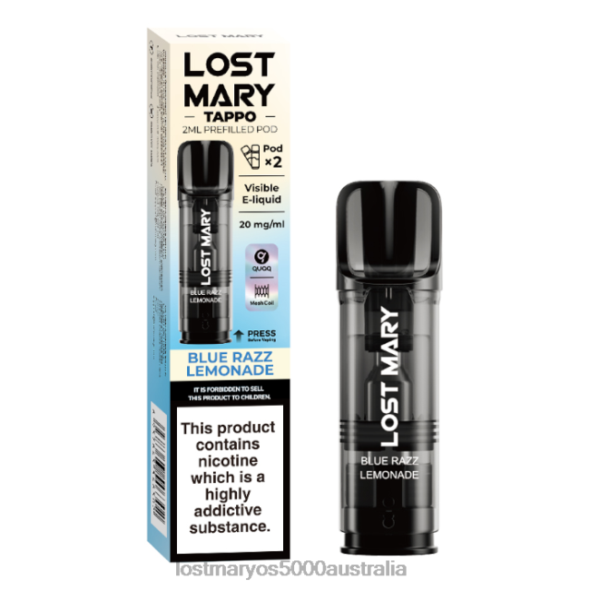 LOST MARY Tappo Prefilled Pods - 20mg - 2PK Blue Razz Lemonade JPDZX181 Lost Mary Vape Australia