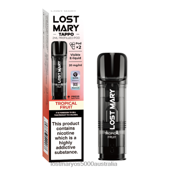 LOST MARY Tappo Prefilled Pods - 20mg - 2PK Tropical Fruit JPDZX182 Lost Mary Bm618 Australia